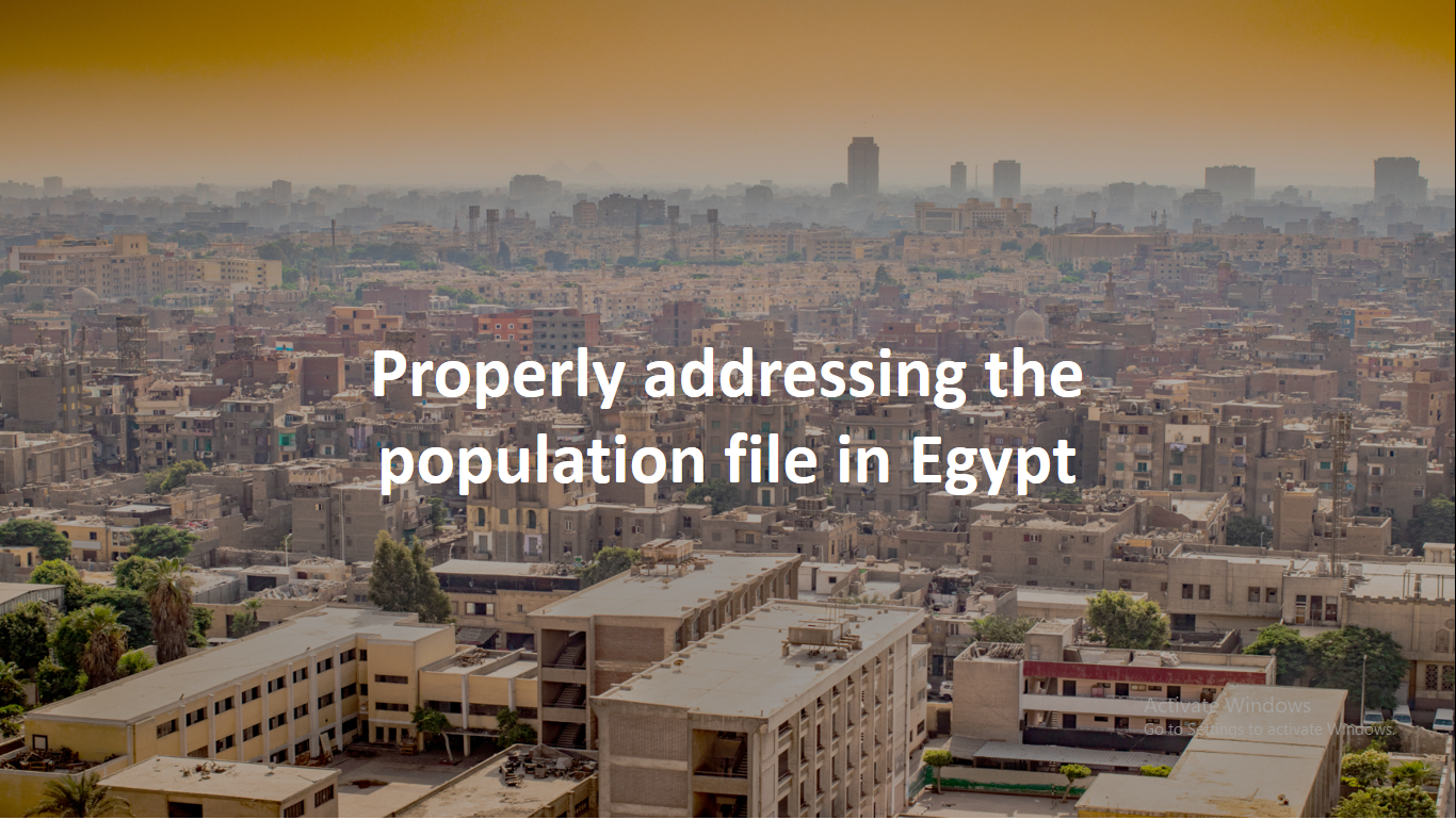 Properly addressing the population file in Egypt